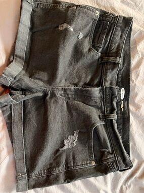 Old Navy Distressed Black Denim Jean Shorts